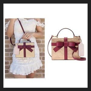 Kate Spade Wrapping Party Gift Box Rose Gold Metallic Leather Crossbody …